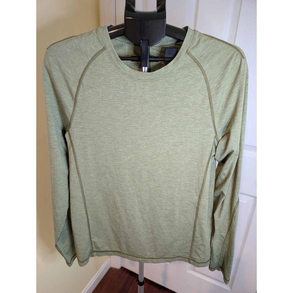 Lululemon‎ Protean Long Sleeve Shirt Mens M Olive Performance Tee